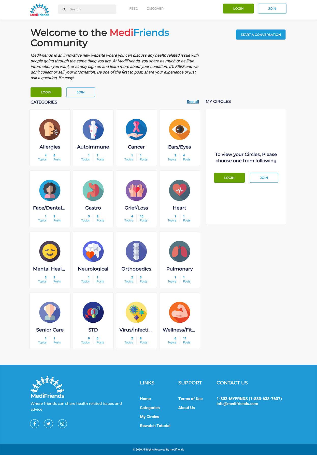 MediFriends old home page